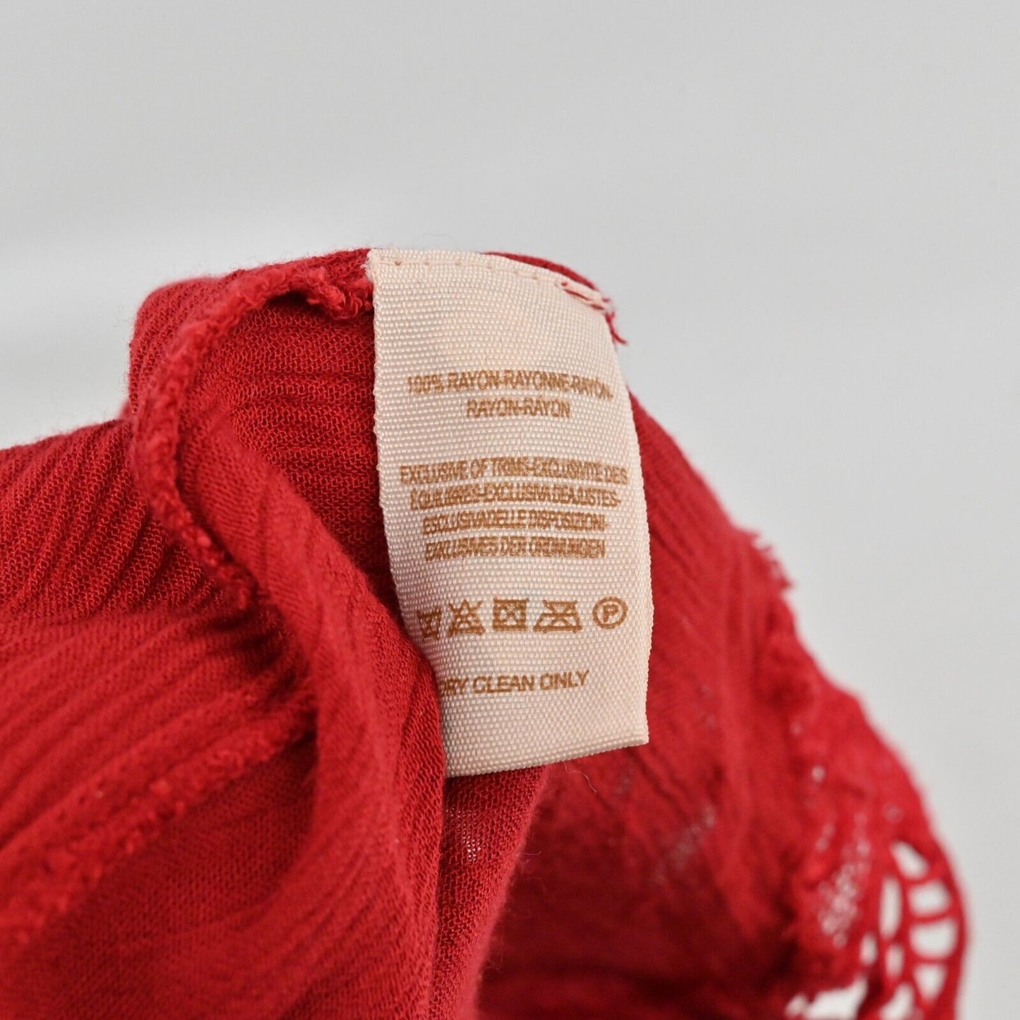 FREE PEOPLE Dress Womens Size XS Wicked Spell Brick Red Strappy Floral Lace Boho