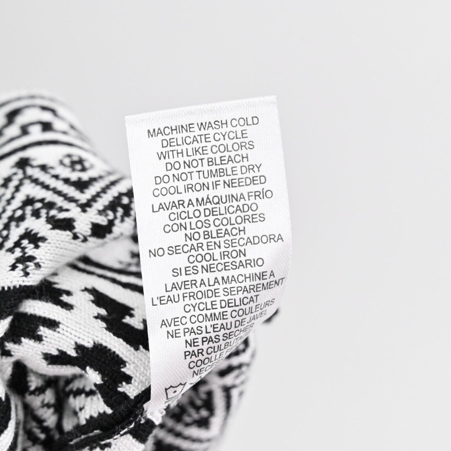 NINA LEONARD Dress Size XL Fit Flare Sweater Mini Black White Trim Scoop Neck