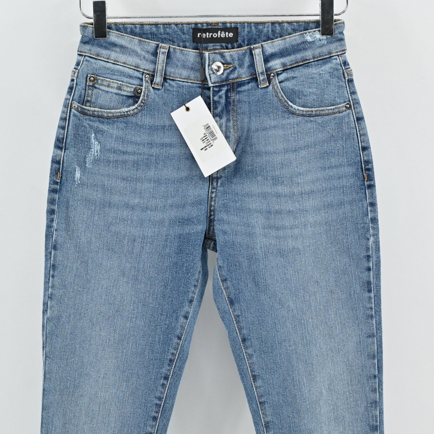 Retrofete Womens Presley Jeans Size 26 Bailey Flare High Rise Distressed Denim