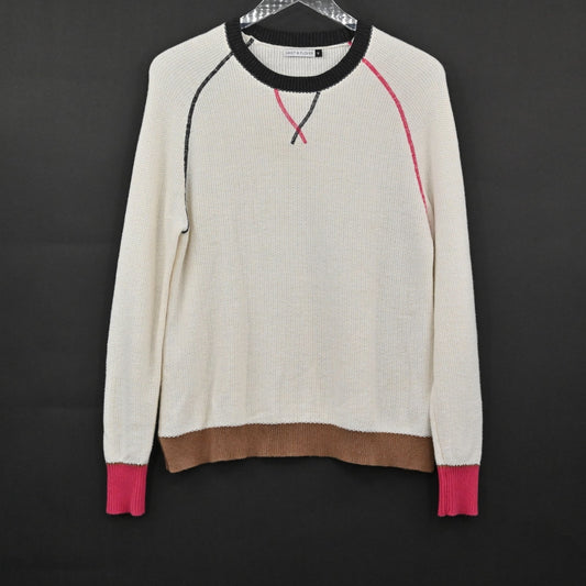 Zaket Plover Womens Cashmere Sweater Size M Knit Raglan Color Block Cozy Soft