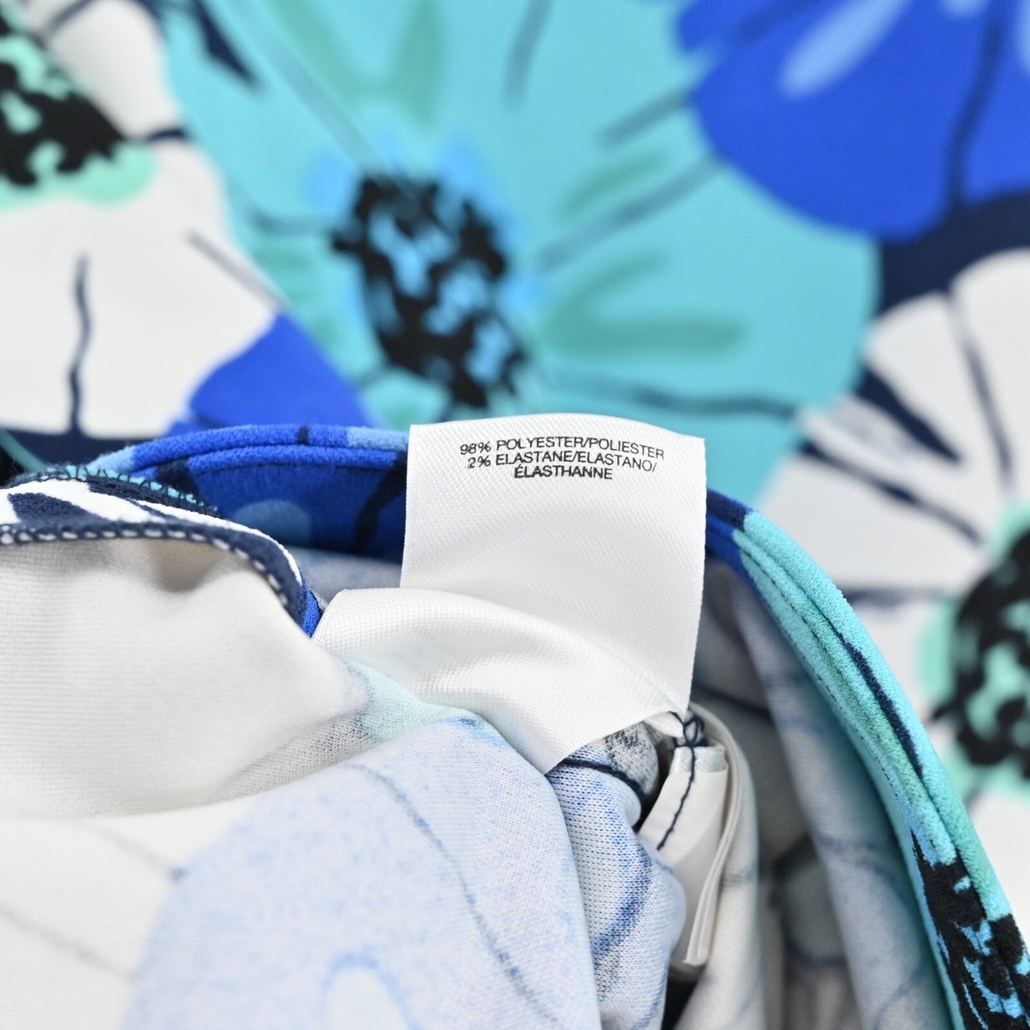 PAPPAGALLO Blue Floral Dress Size 2 Retro Scalloped Hem Sheath Mini Preppy