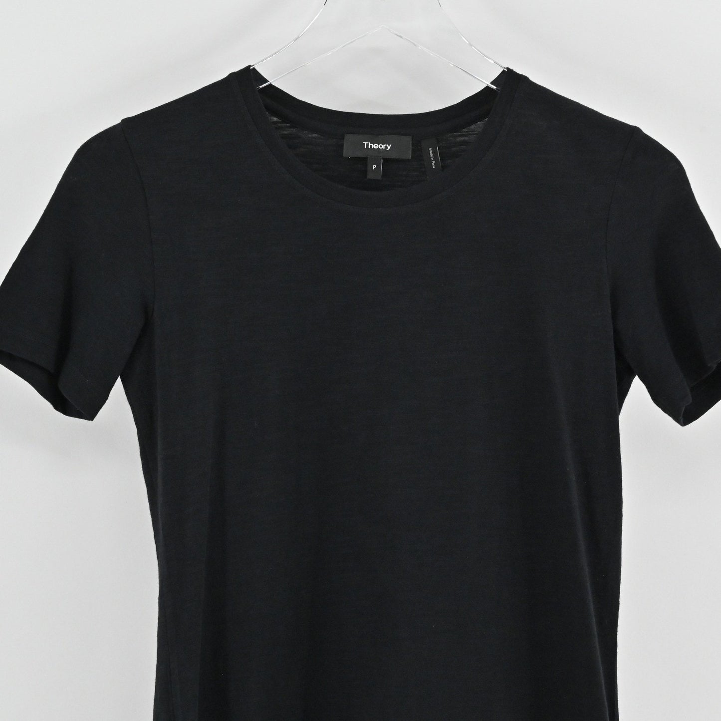 Theory Continuous Tee Dress Size 0 Black Sea Slub Minimalist Cotton Knit Modern