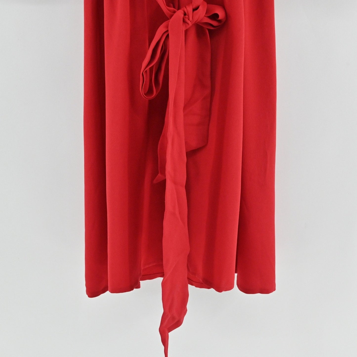 Mason Silk Shirt Dress Sz 4 Red Puff Sleeve Button Front Tie Belt Retro 50s USA