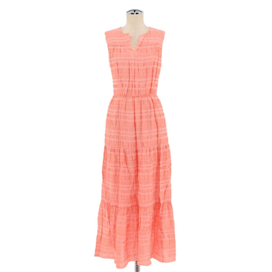 GAL MEETS GLAM Dress Womens Size 4 Fiona Maxi Coral Sleeveless Tiered Skirt NEW