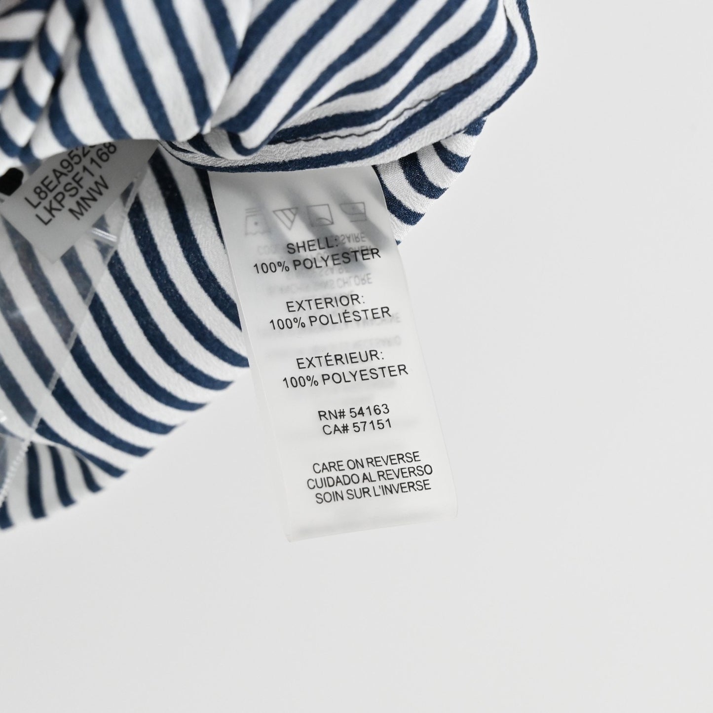 Karl Lagerfeld Womens Yagavi Ruffle Front Top Sz L Striped Sleeveless Blouse NEW