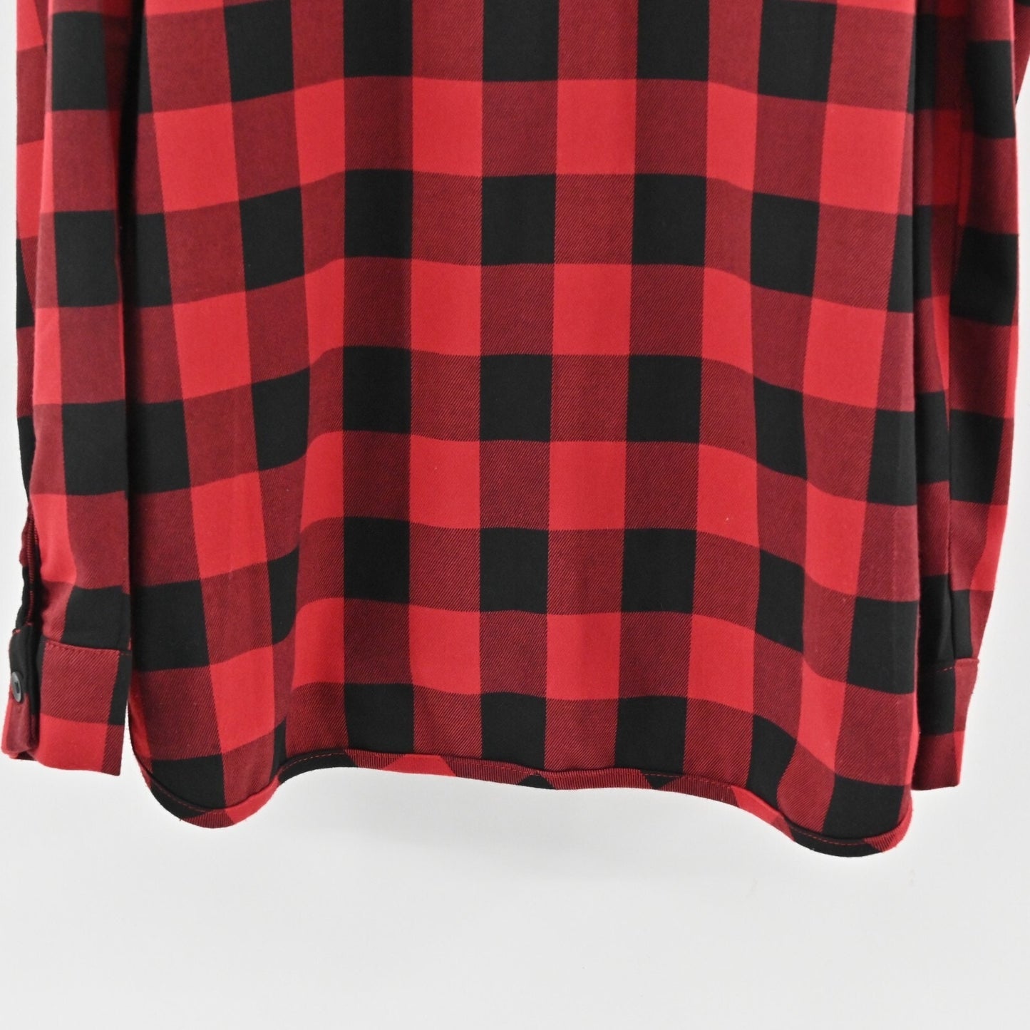 BADGLEY MISCHKA Top Womens Size S Red Black Gingham Button Front Pocket Blouse