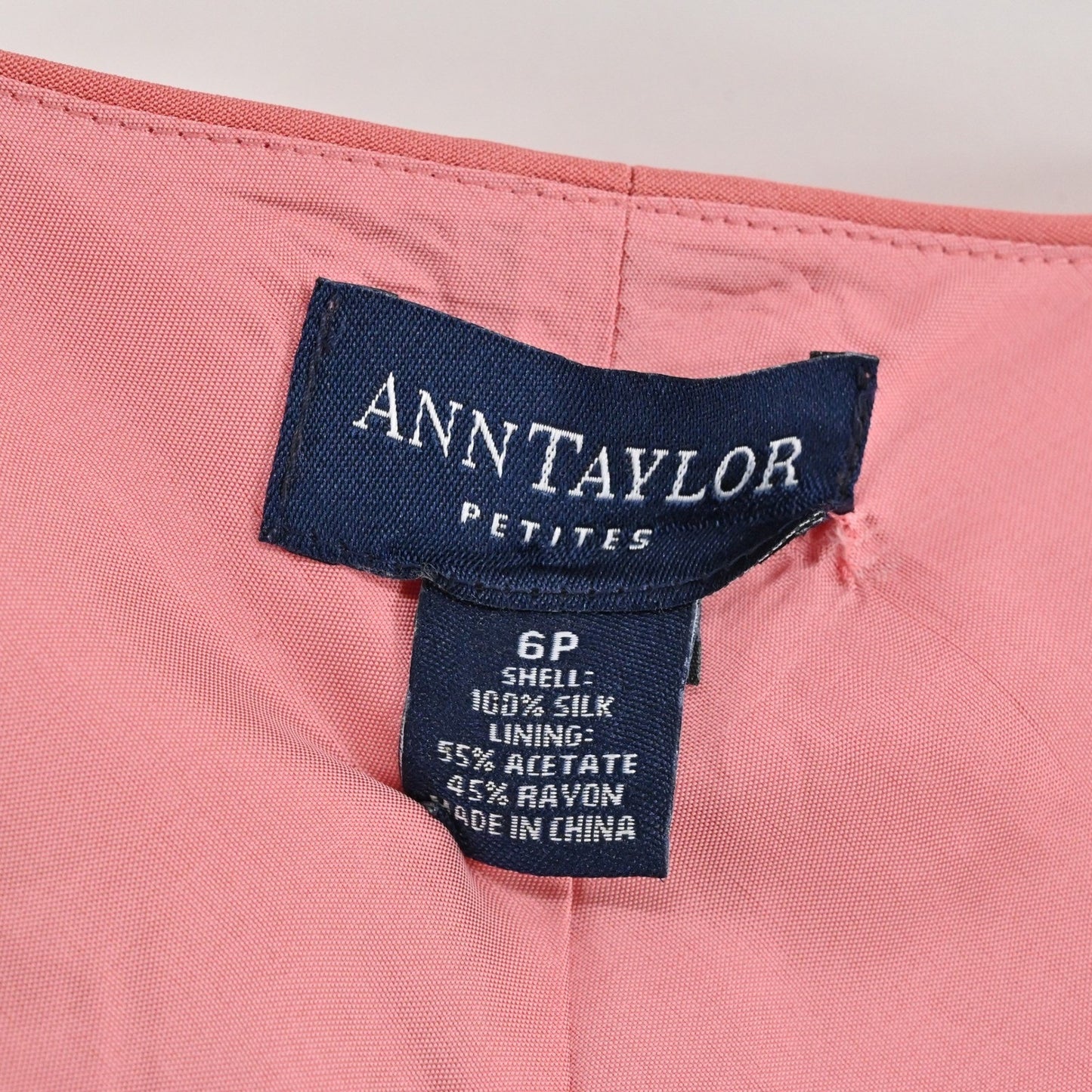 Vtg Ann Taylor Silk Slip Dress Sz 6 Petite Coral Pink Romantic Sleeveless Lined