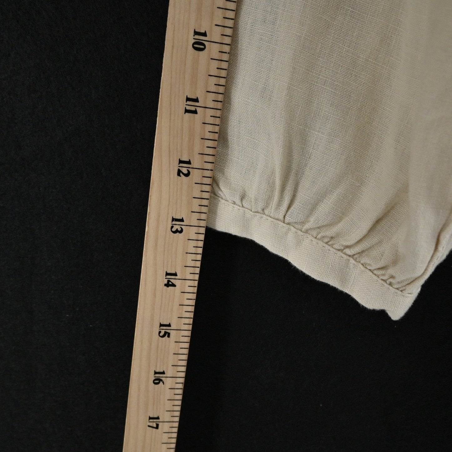 Magaschoni Linen Dress Size M Lagenlook Beige Ethereal Boho Neutral Tunic Tassel