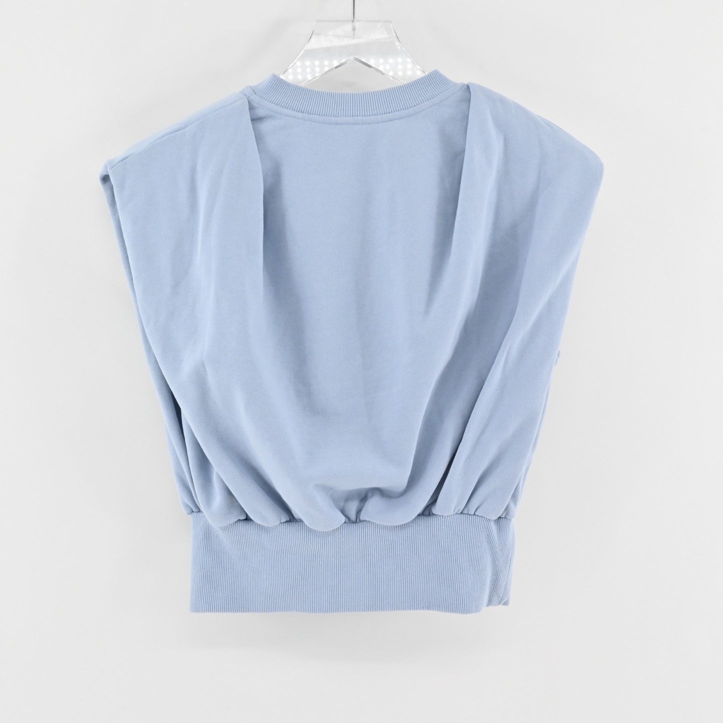 3.1 Phillip Lim Womens Sleeveless French Terry Top Size S Dream Blue Split VNeck