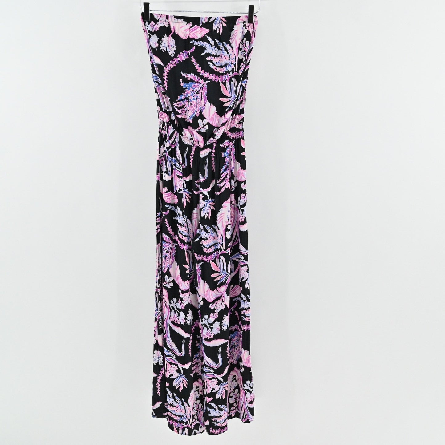 Lilly Pulitzer Pim Floral Jumpsuit Size S Onyx Wild Within Strapless Black Pink