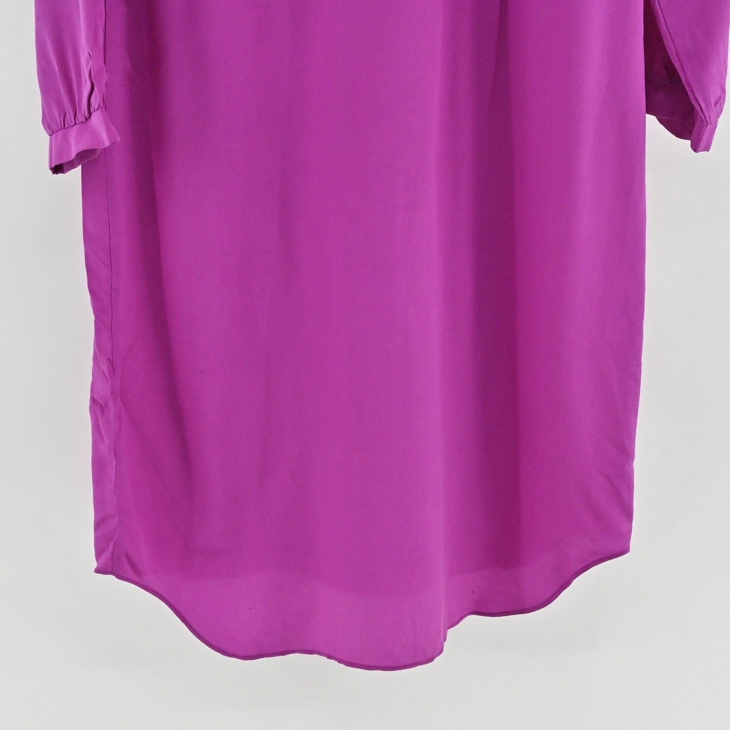Amanda Uprichard Womens Silk Dress S Purple Vibrant Elegant V Neck Long Sleeve