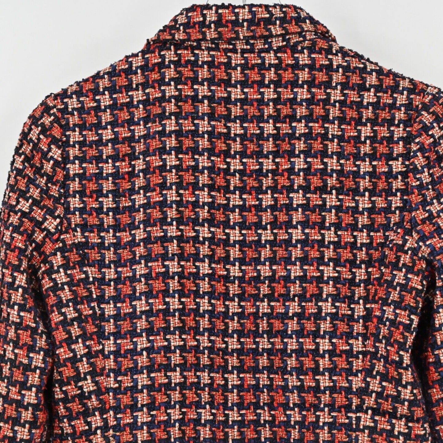 JILL JILL STUART Blazer Womens Size 4 Cropped Tweed Jacket Houndstooth Plaid Zip