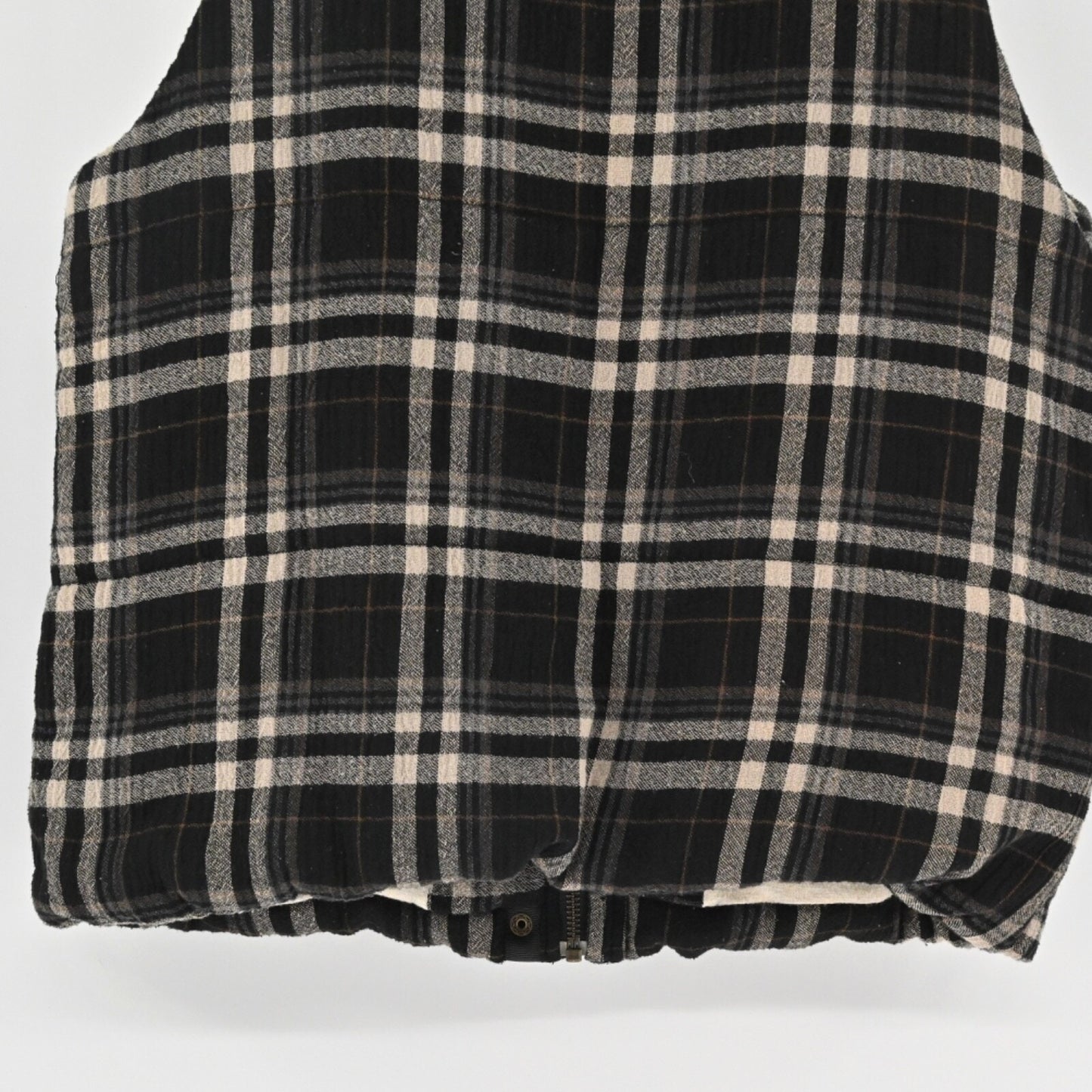 Anthropologie HEI HEI Womens Quincy Vest Size S Black Plaid Flannel Gorpcore