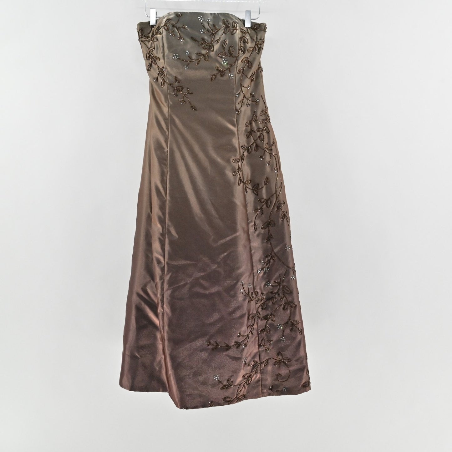 Vtg Jovani Strapless Beaded Evening Gown Sz 12 Ombre Maxi Dress Fairy Prom Event