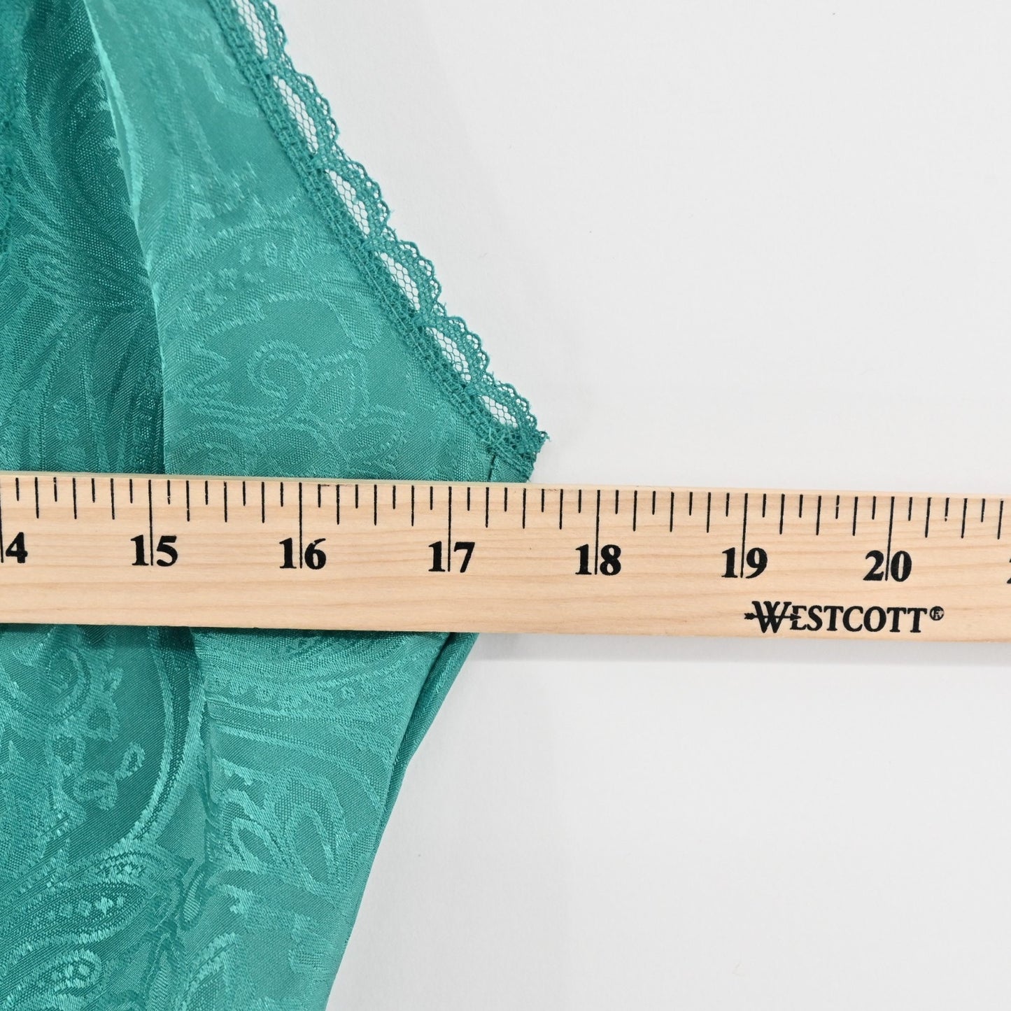 Vtg 80s Slip Dress Womens Sz S Emerald Green Sleeveless Chemise Nightie VAL MODE