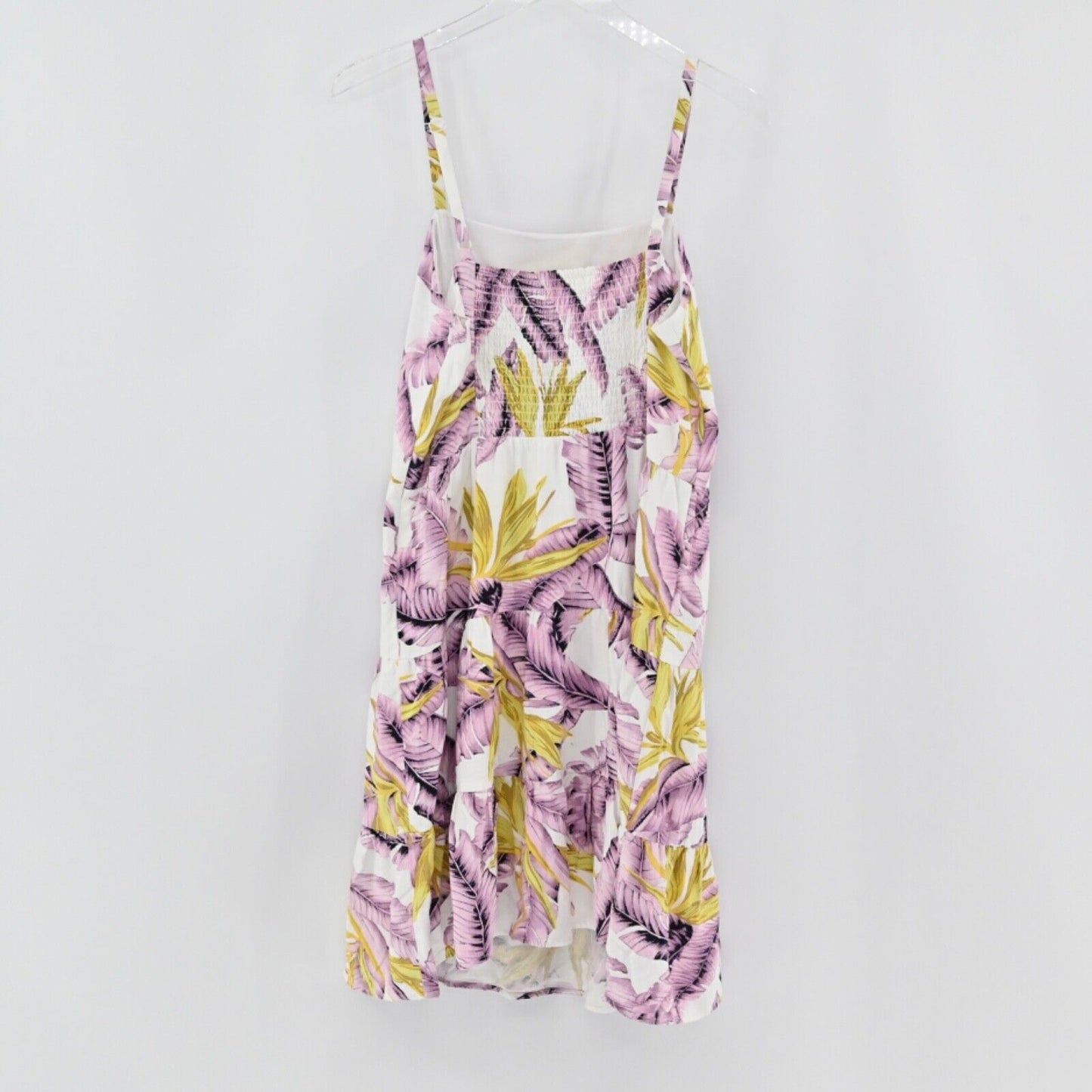 LOFT Dress Womens Size 10 Paradise Tiered Ruffle Mini Tank Square Neck Tropical