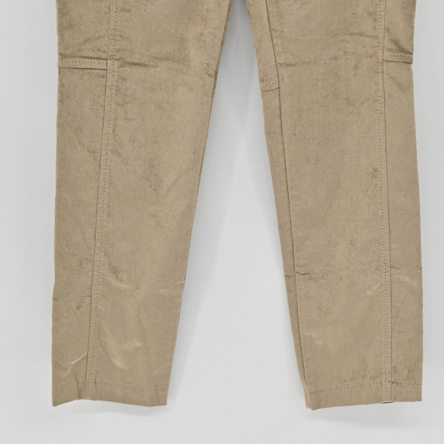 MALIPARMI Pants Womens Sz 40 Tan Velvet Straight Leg Stretch Mid Rise Ankle NEW