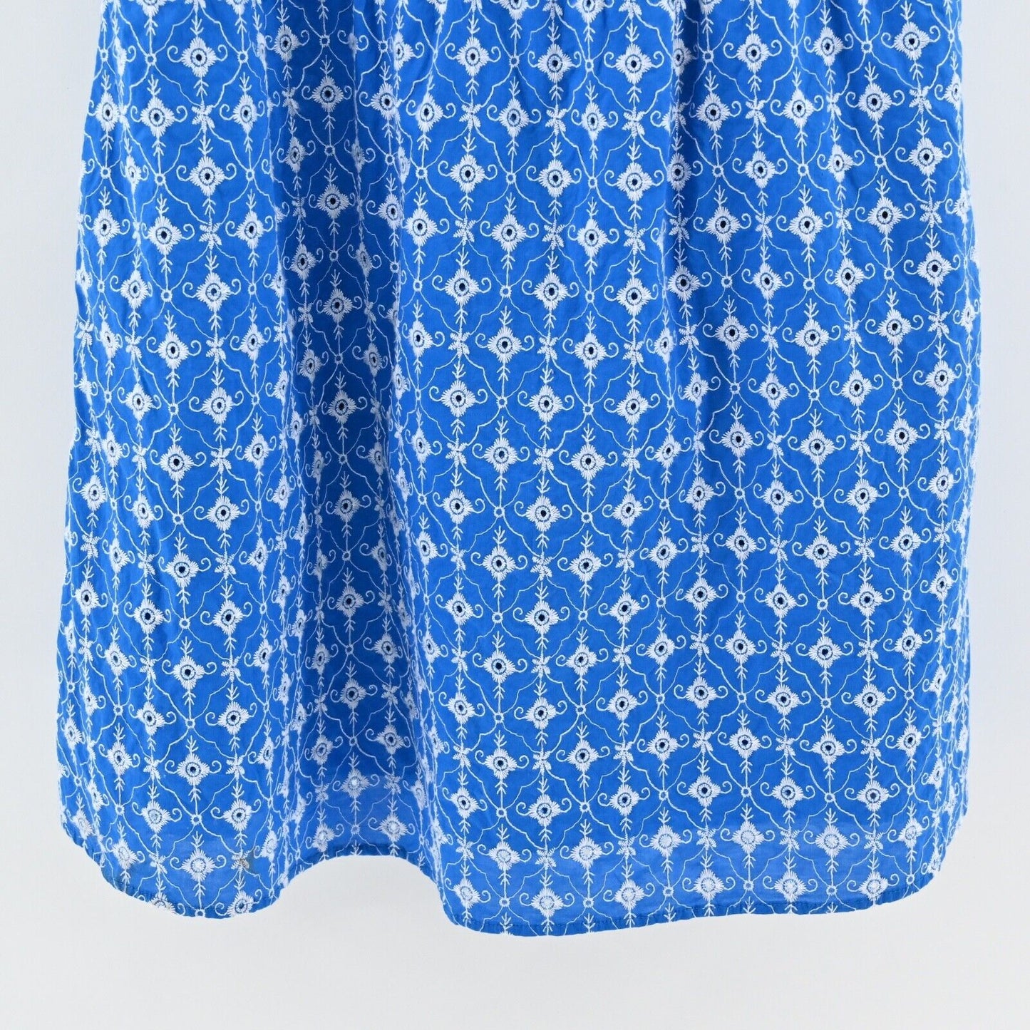 RHODE X TARGET Dress Sz S Blue Embroidered Eyelet Floral Cotton Puff Sleeve Mini