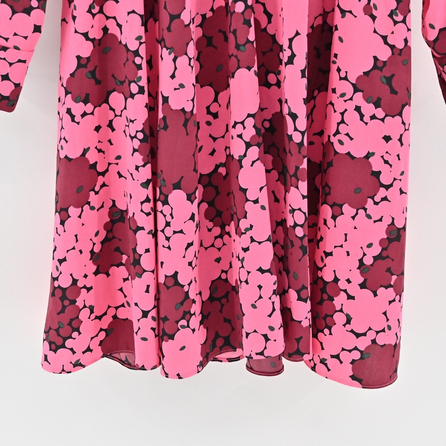 KATE SPADE Bubble Dot Smocked Shirt Dress Size 2 Pink Long Sleeve Retro Preppy