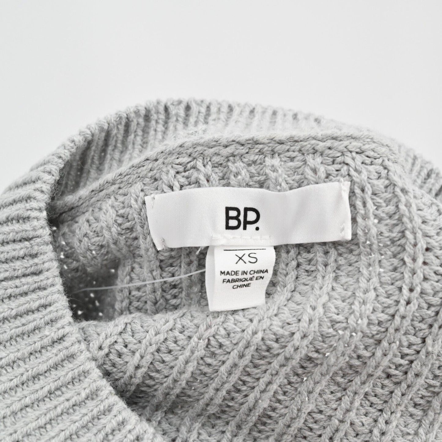 BP Sweater Womens Size XS Ribbed Crop Crewneck Grey Heather Cozy Nordstrom NEW