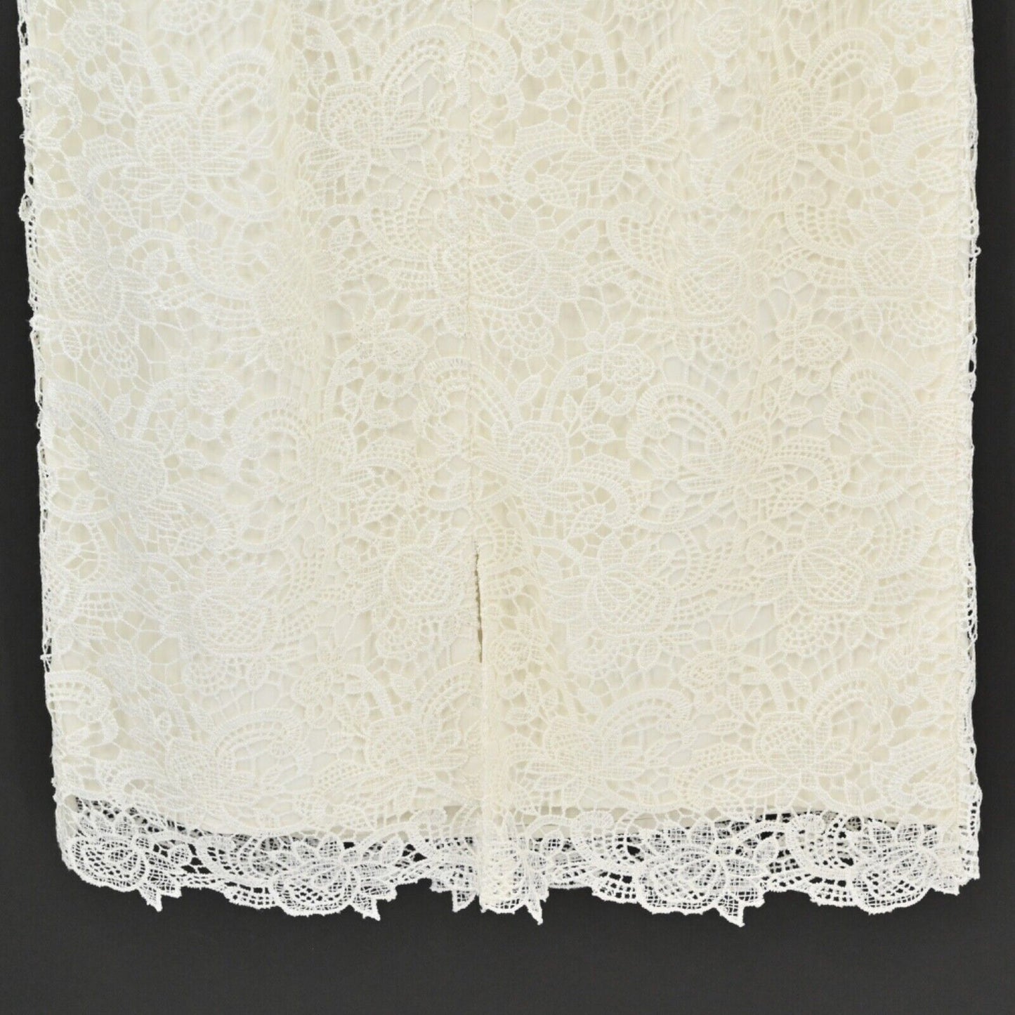 WHBM Dress Womens Sz 10 Ivory Paisley Lace Sleeveless Sheath Crochet Office NEW