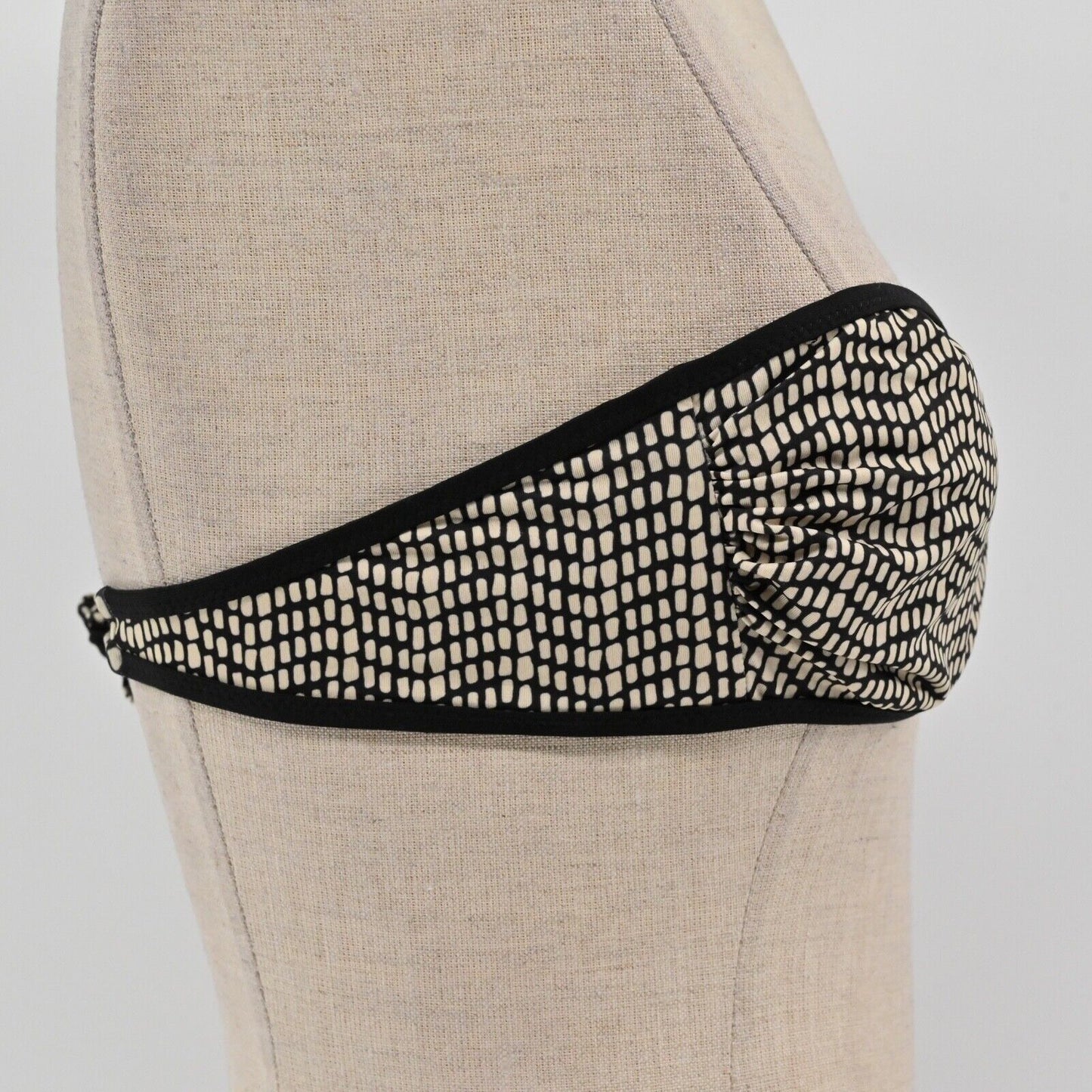 MALIZIA LA PERLA Swimsuit Top Womens Size 6 Black Cream Dot Strapless Bandeau