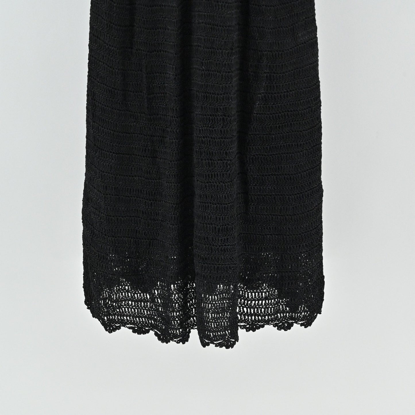 Vtg 90s Carabella Collection Sheer Crochet Dress Sz L Black Grunge Goth Festival