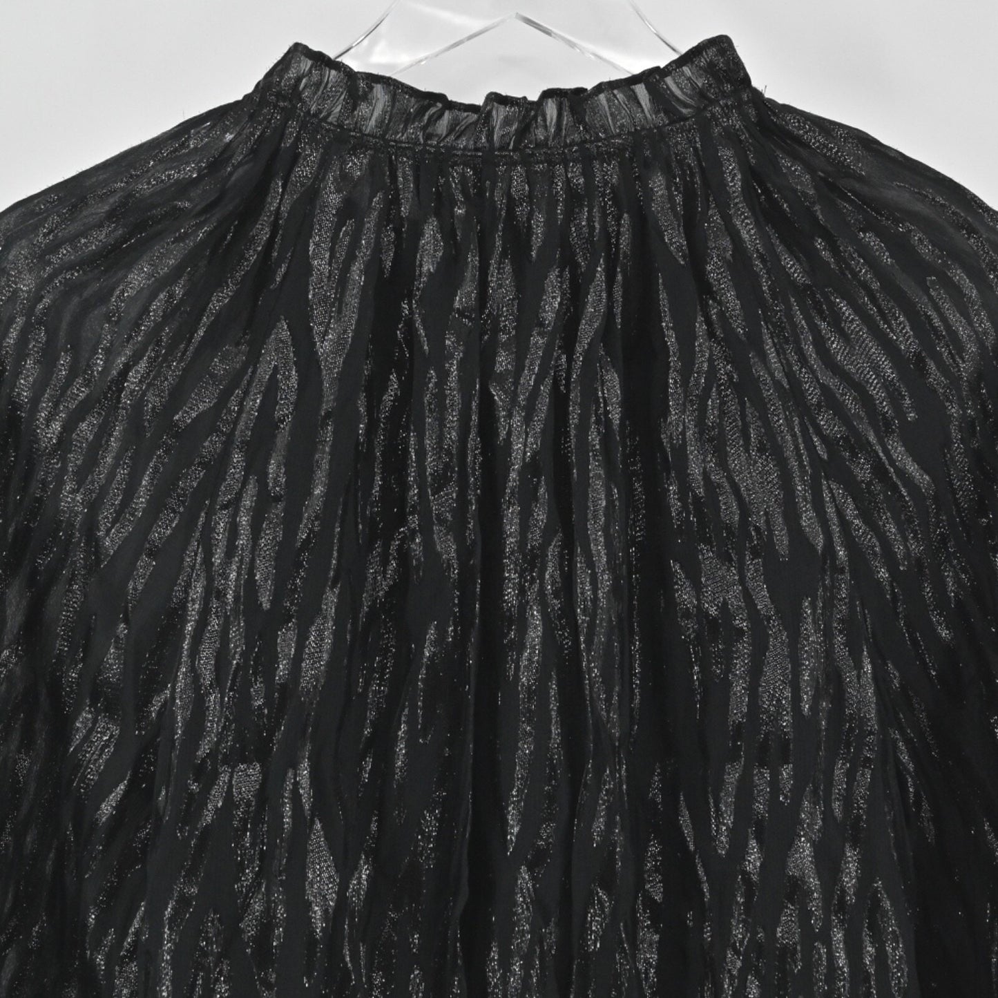 Rebecca Taylor Silk Metallic Top Womens Size 4 Black Safari Ruffle Vamp Glam