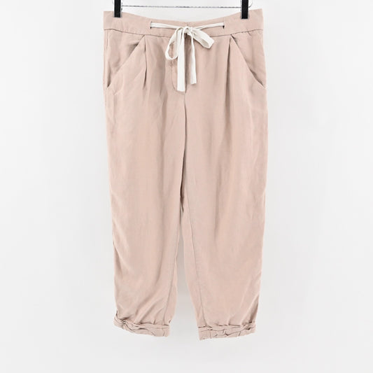 ARITZIA Pants Womens Sz 2 Wilfred Blush Pink Allant Linen Blend Crop Drawstring
