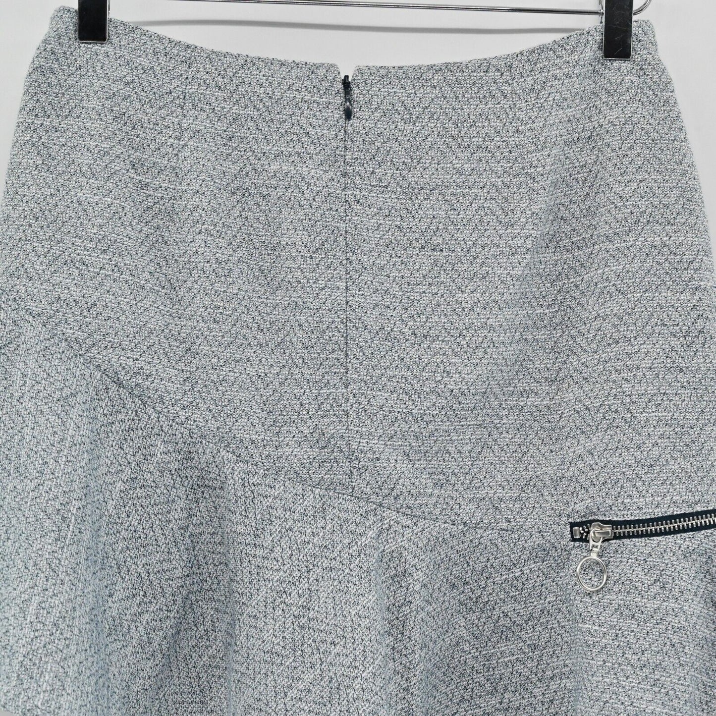 CHELSEA and WALKER Skirt Womens Size 4 Asymmetric Zipper Detail Tweed Mini