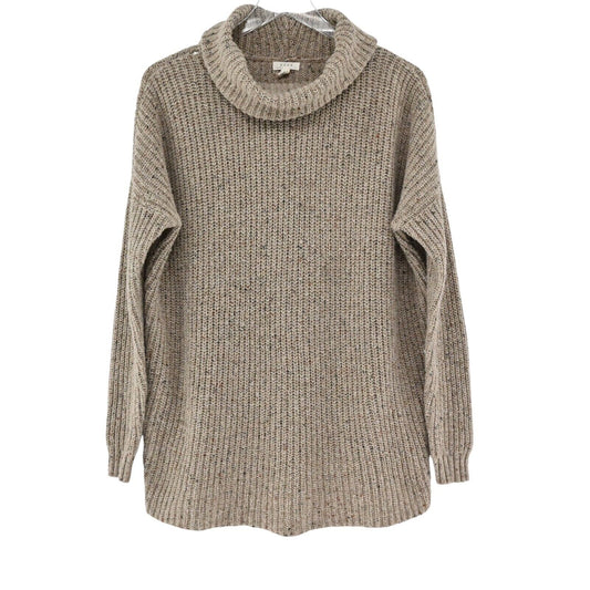 SOFT JOIE Sweater Womens Sz S Brown Speckle Chunky Oversized Lynfall Turtleneck