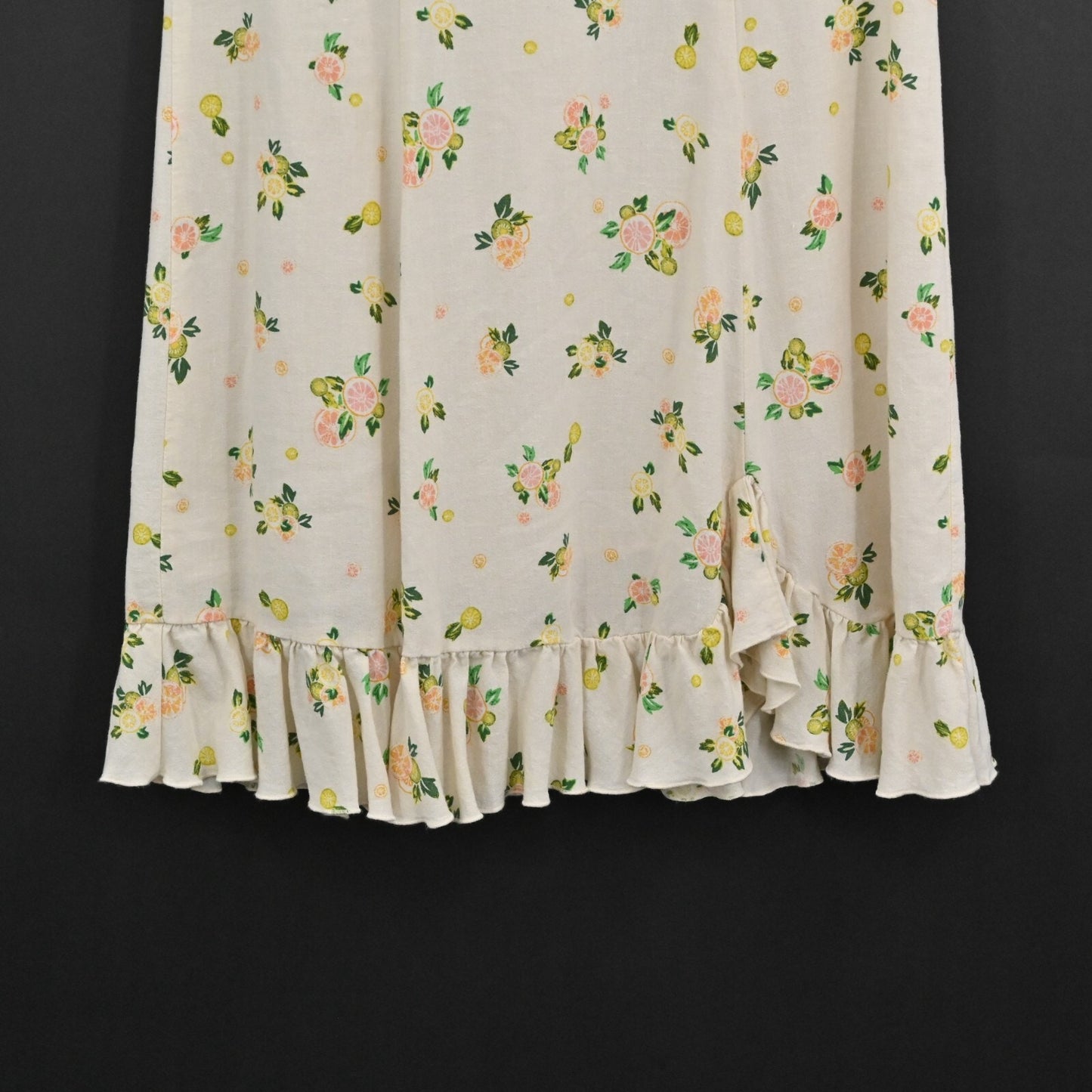 FREE PEOPLE Dress Size XS Like A Lady Citrus Printed Linen Blend Sleeveless Mini