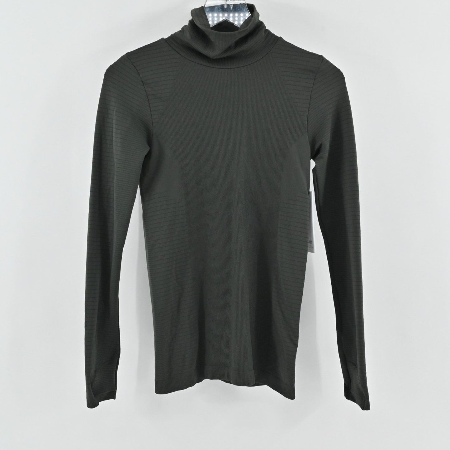 Athleta Flurry Blizzard Rib Turtleneck Top Womens XS Gray Warm Long Sleeve Ski