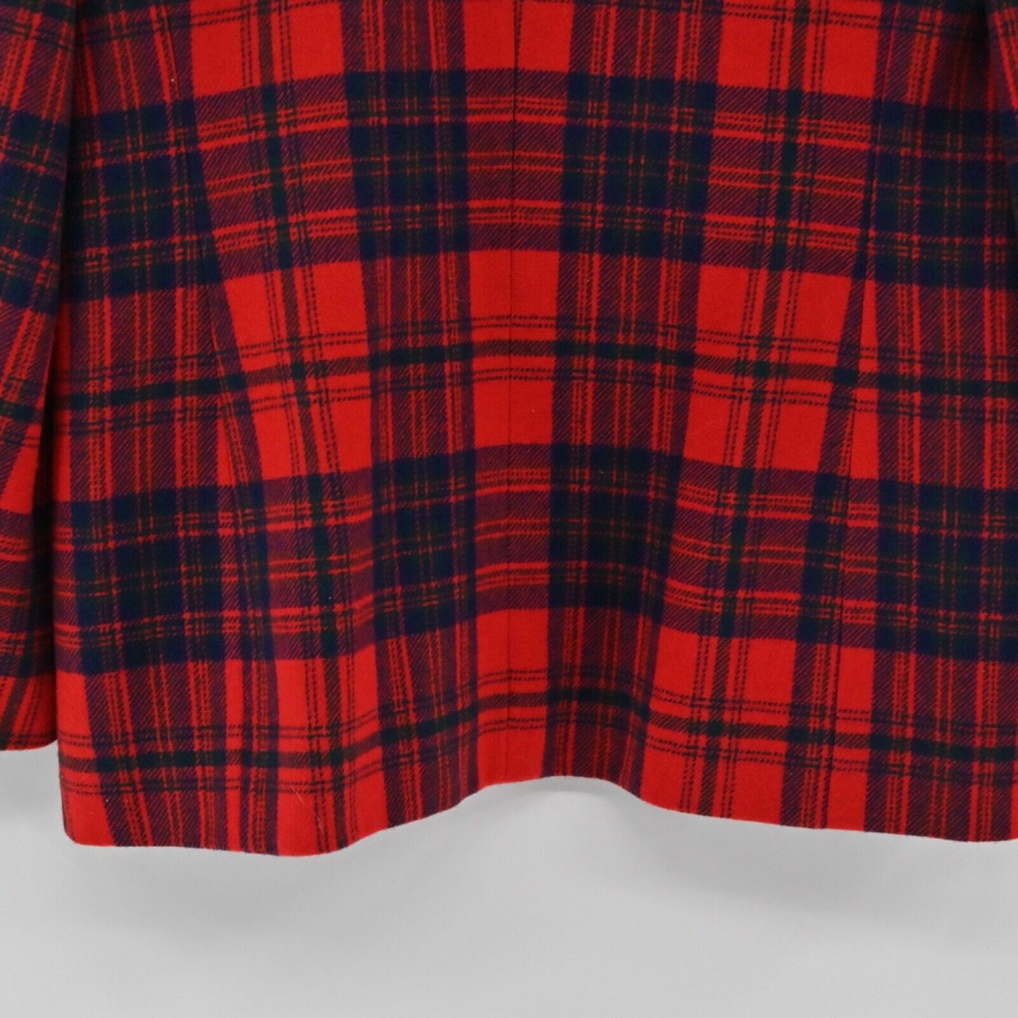 Vtg DKNY Blazer Womens Sz 10 Red Blue Plaid 100% Wool Tweed Preppy Academia 80s