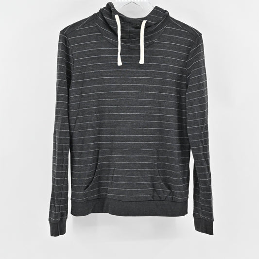 MARINE LAYER Womens Alden Hoodie Size M Double Knit Cowl Neck Stripe Sweatshirt