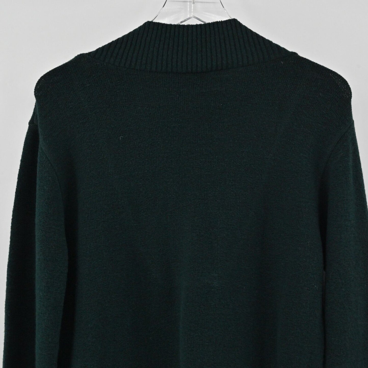 BERRETTI Sweater Womens Size M Wool Blend Dark Green V Neck Knit Italy Preppy
