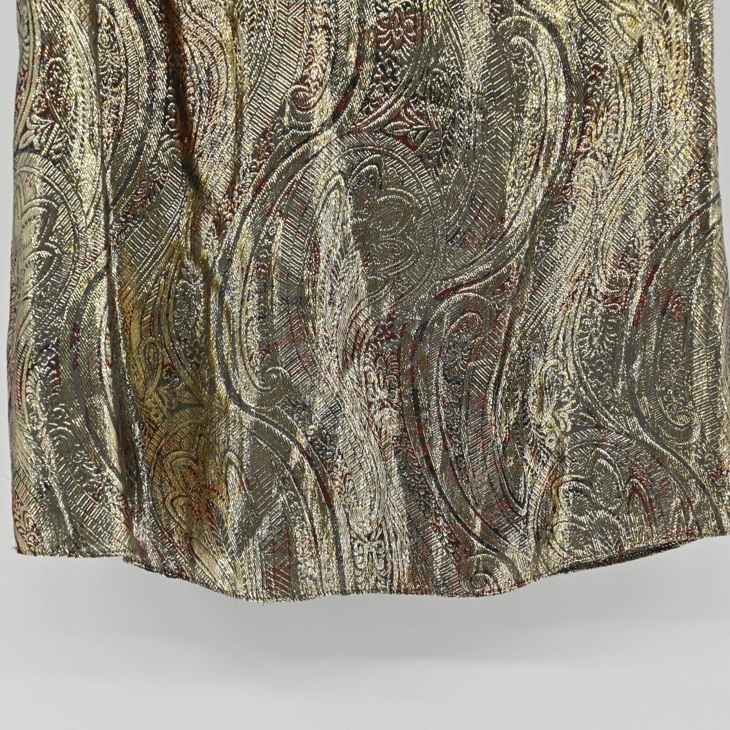 J CREW Top Womens Size 00 Cate Cami Metallic Paisley Print V Neck Silk Tank NEW