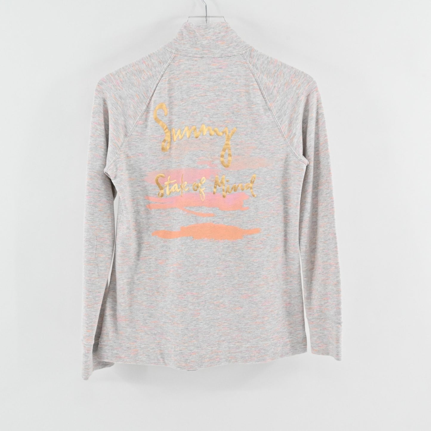 Lilly Pulitzer Womens Skipper Pullover Sz S Sunny State of Mind Gray Sweatshirt