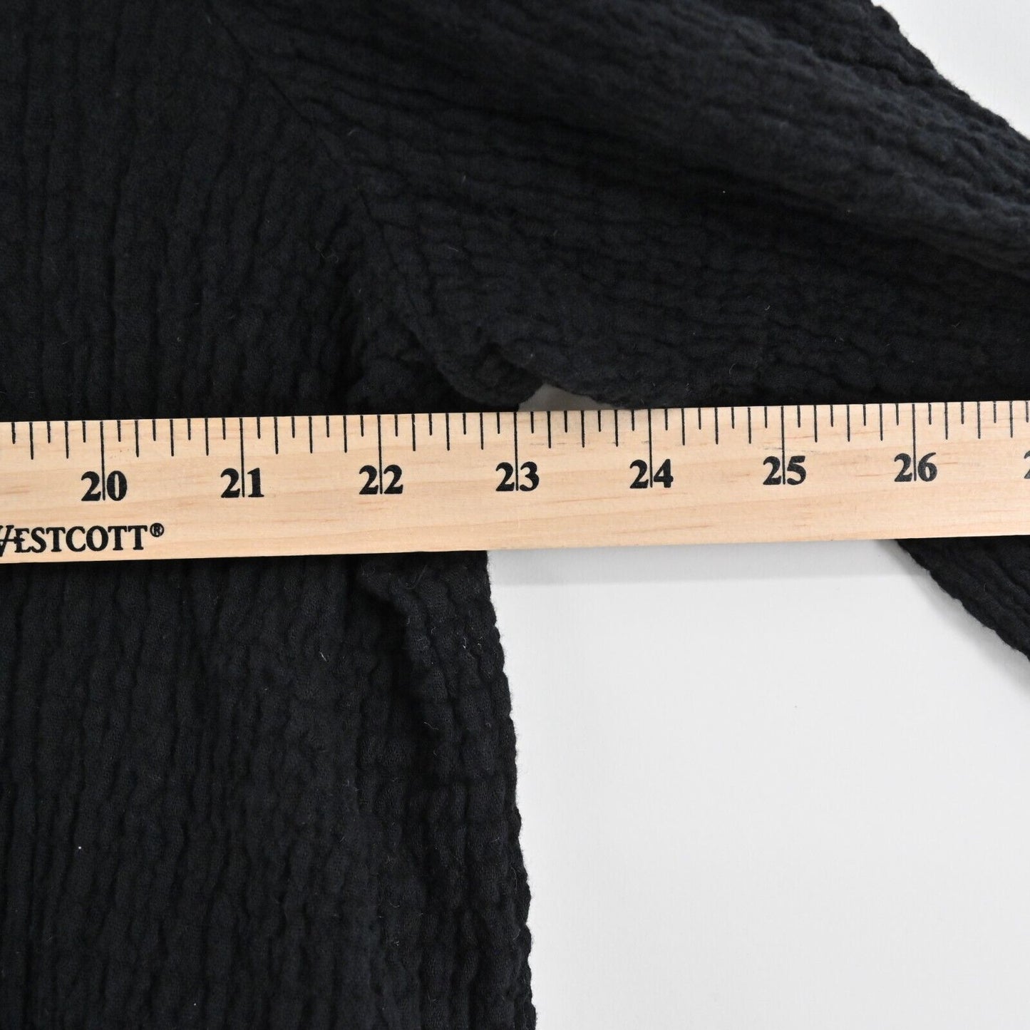 HABITAT Top Womens Sz S Black Center Seam Cotton Raw Hem Gauze Fabric Lagenlook