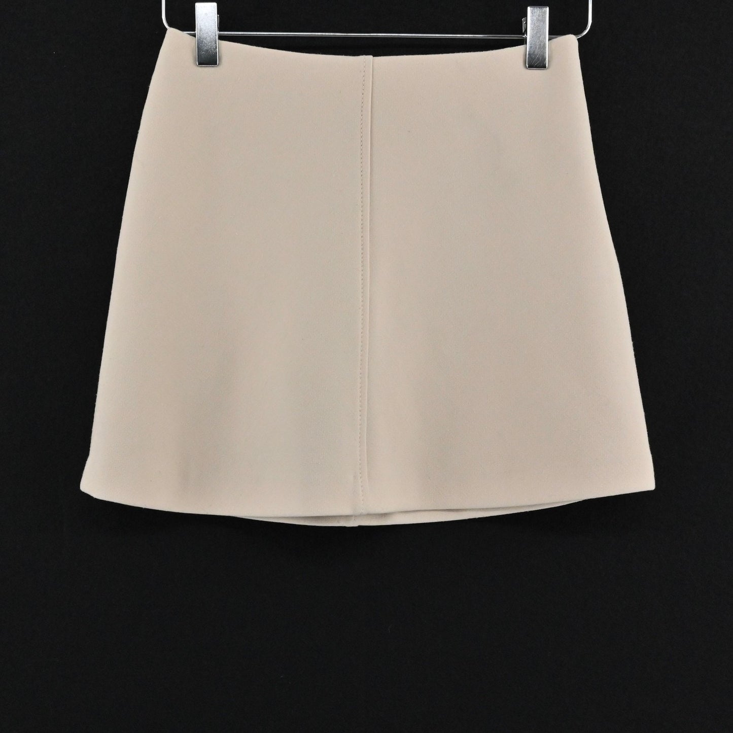 Courreges Paris Wool Mini Skirt Sz 38 Beige Mod Twee Retro Preppy Light Academia