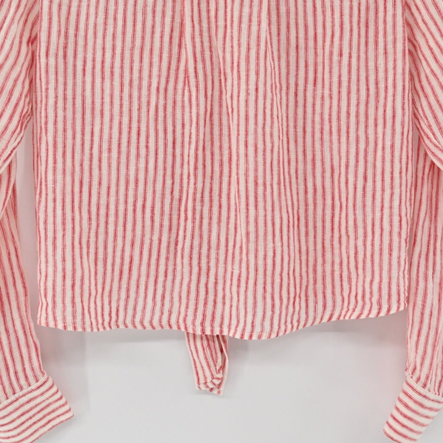 RAILS Top Womens Size XS Red White Belmont Stripe Linen Val Tie Front Button Up