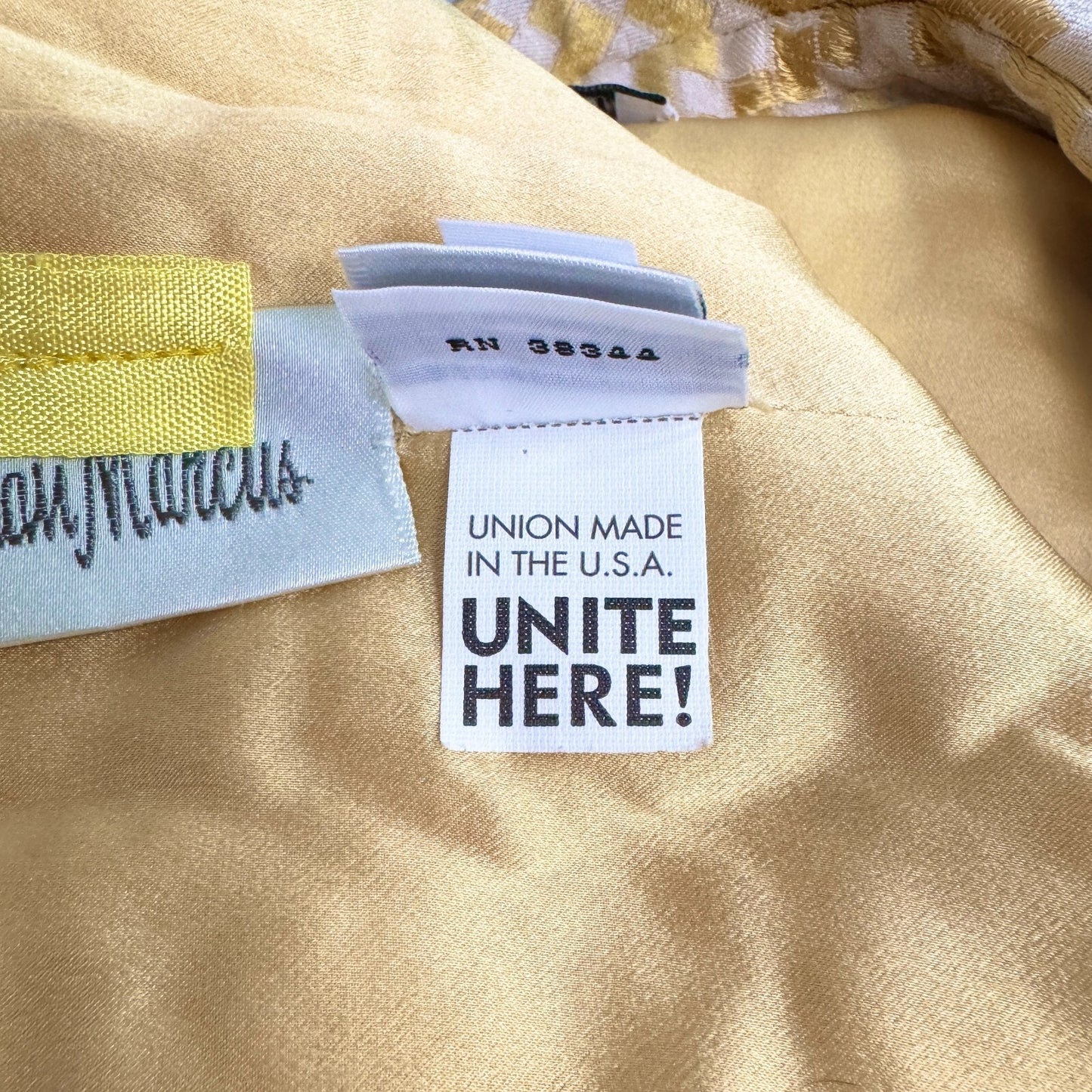 Vtg BILL BLASS Blazer Womens Size 6 Yellow Geometric Cropped Open Front Jacket