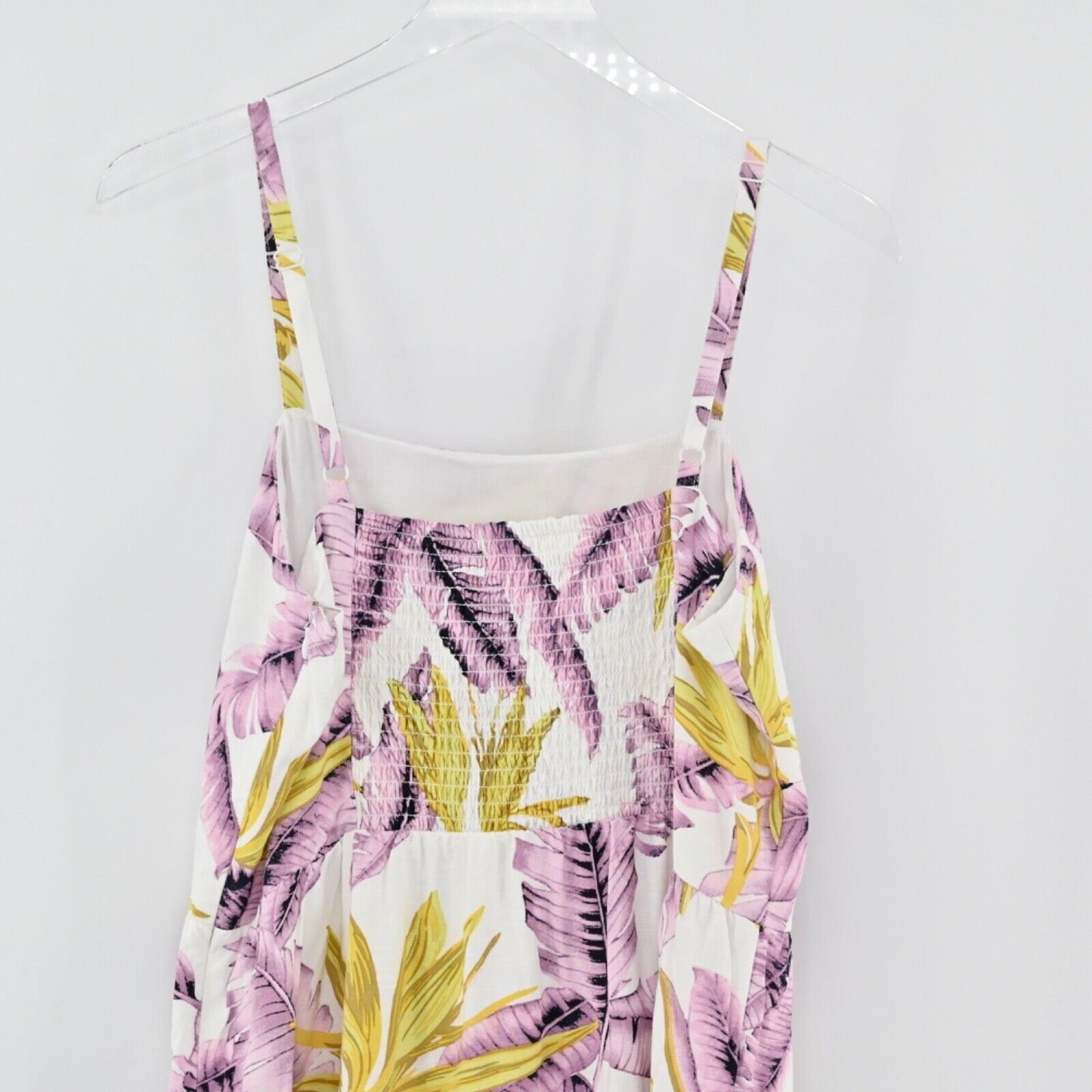 LOFT Dress Womens Size 10 Paradise Tiered Ruffle Mini Tank Square Neck Tropical