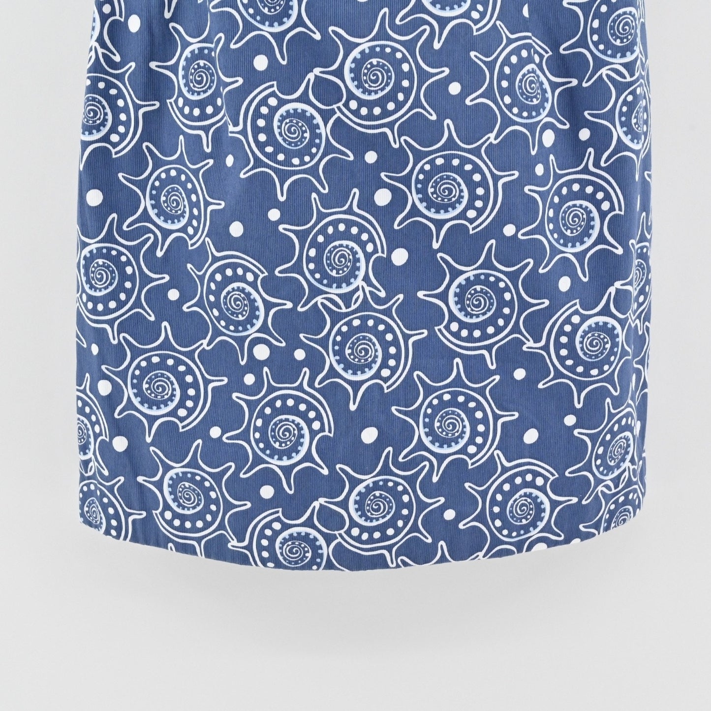 Vineyard Vines Strapless Seashell Dress Sz 6 Blue 100% Cotton Preppy Beach Retro