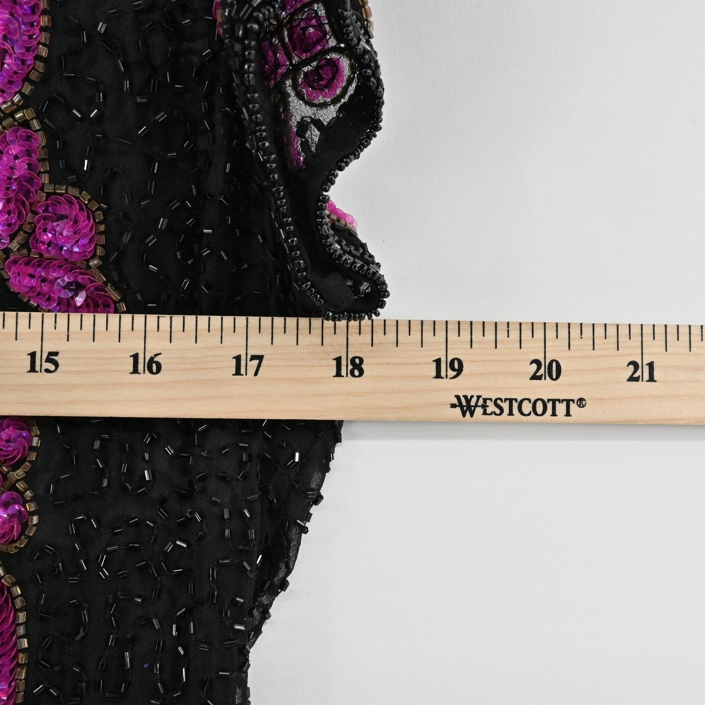 Vtg 80s Papell Boutique Silk Beaded Top Size S Black Pink Sequined Retro Glam