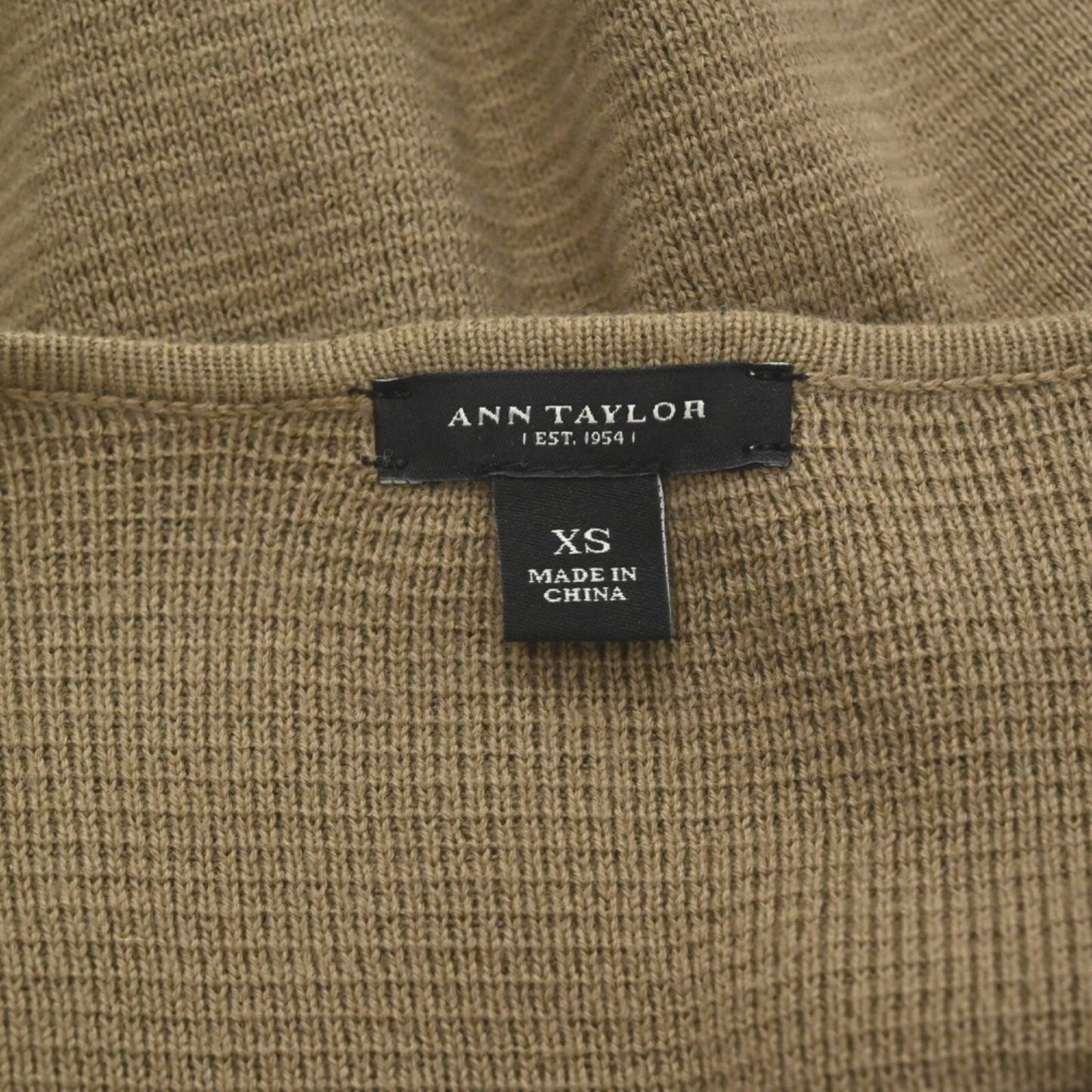 ANN TAYLOR Womens Wool Jacket Size XS Brown Military Full Zip Cotton Retro Y2K