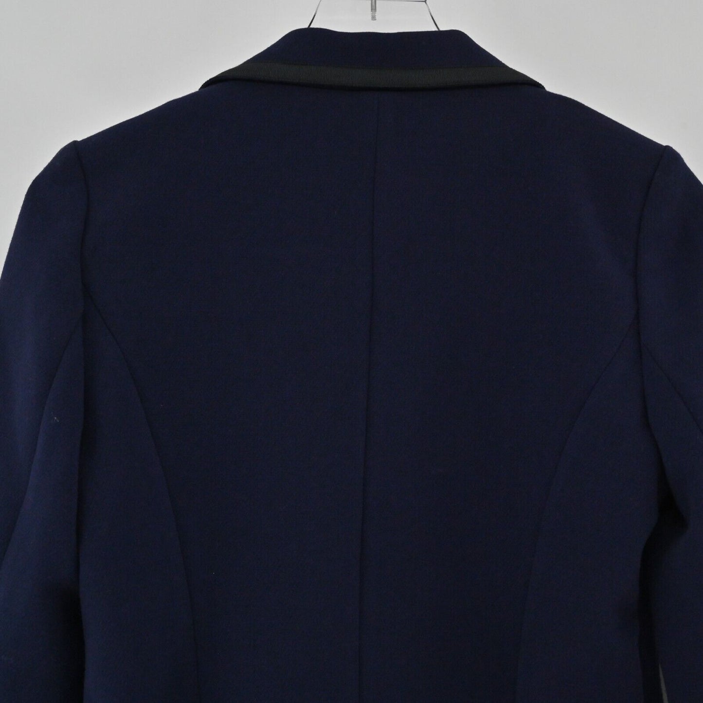 ANTHROPOLOGIE Jacket Womens Size 6 Cartonnier Navy Black Trim Pocket Long Sleeve