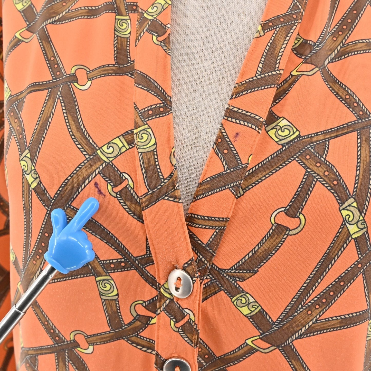 BARBARA GERWIT Bridle Dress Size L Orange Brown Belt Western Equestrian Shift