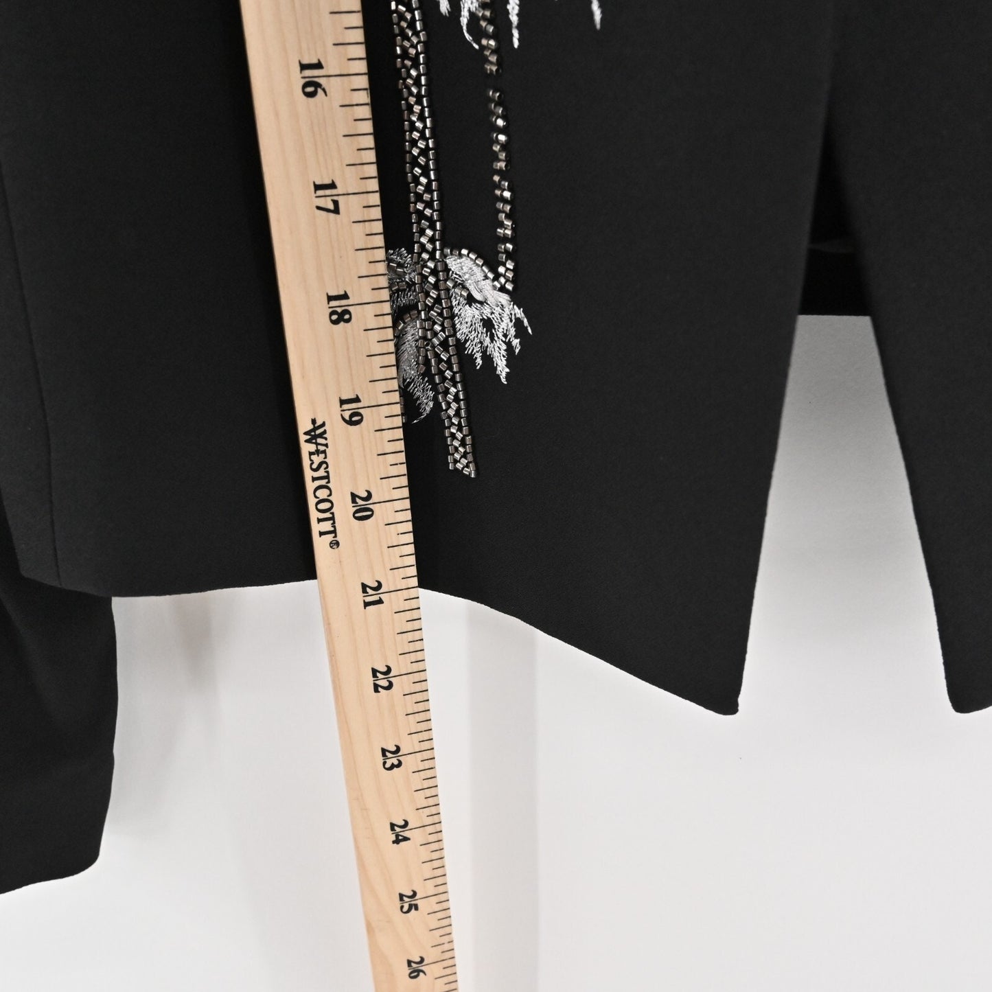 KOBI HALPERIN Embellished Jacket Womens Size S Black Beaded Palm Tree Blazer