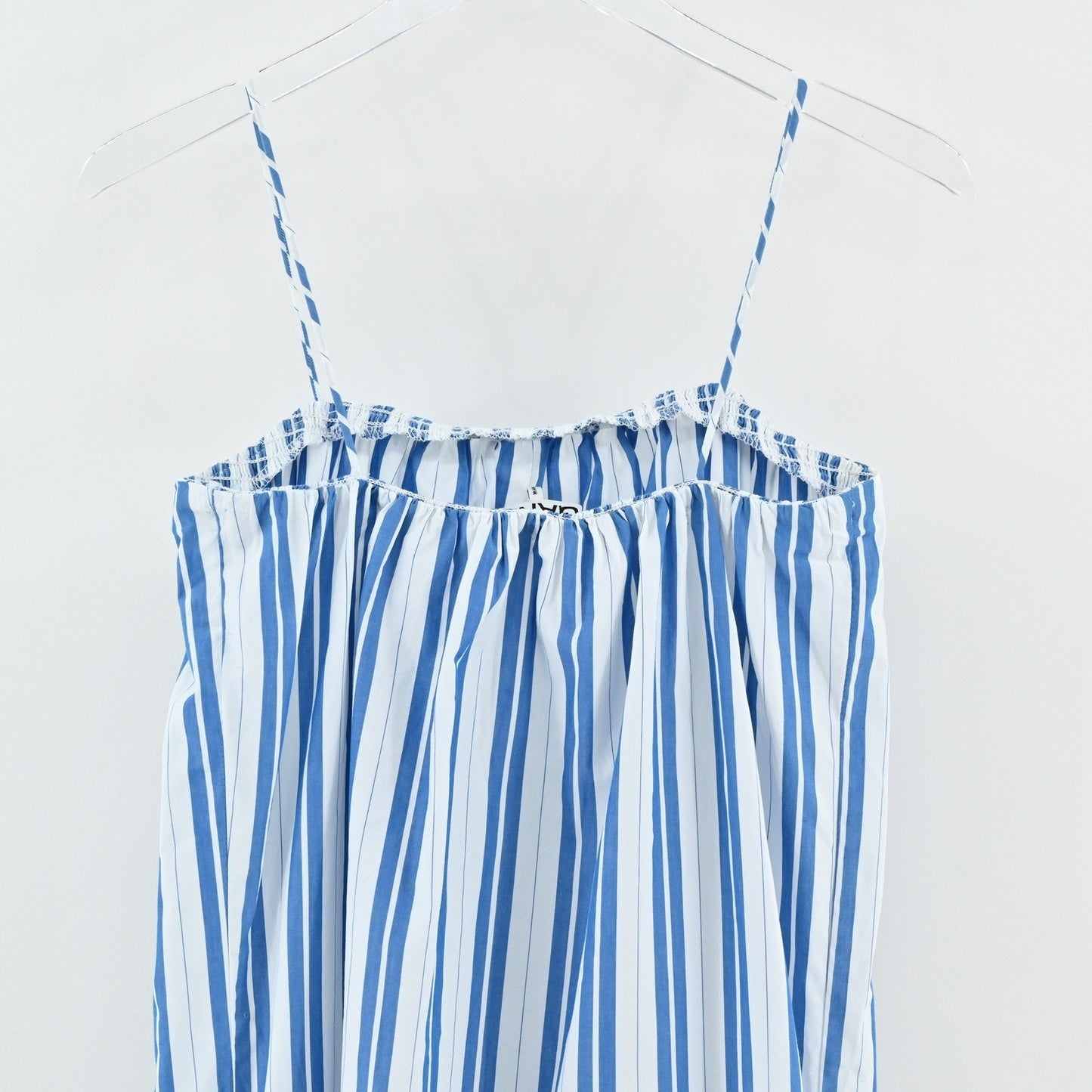 GANNI Blue Striped Midi Dress Size 8 / 10 Organic Cotton Nautical Coastal Summer
